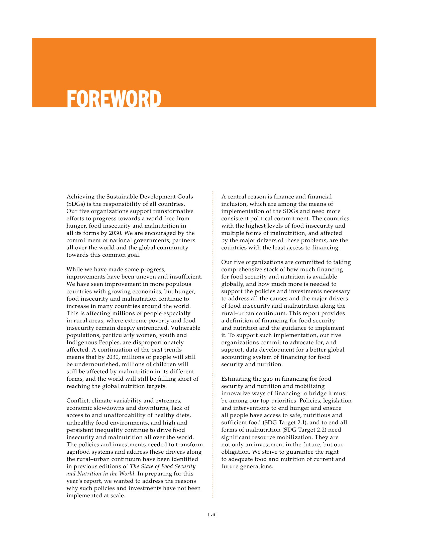 SOFI Report Foreword, page 1